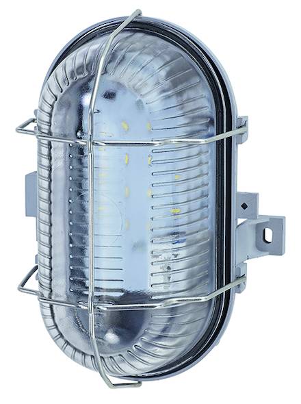 PLEDOVG8W LED-Ovalleuchte Grau Glas 8W