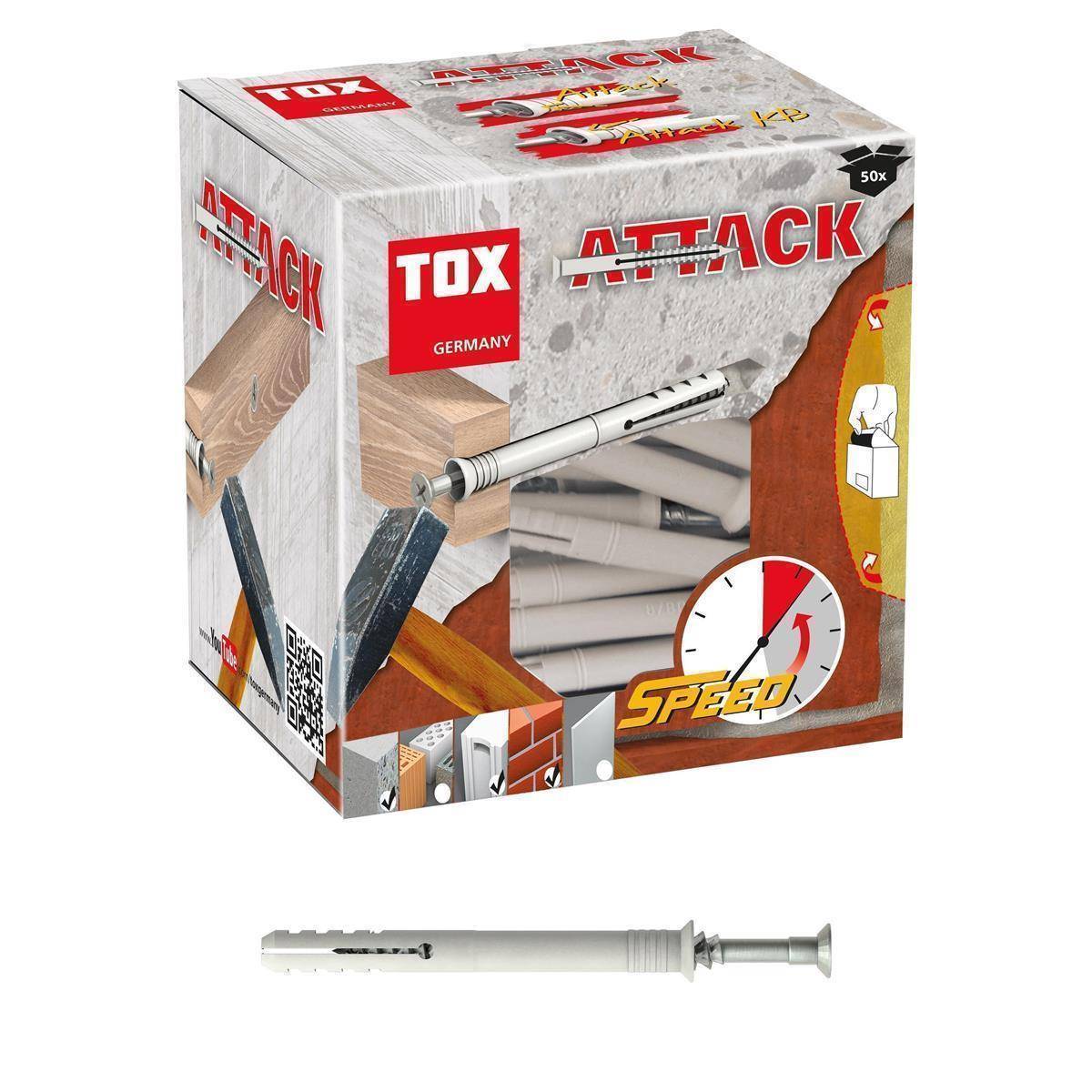 Nageldübel Attack für Holzbauteile von Tox 6 x 40 mm 50 Stück