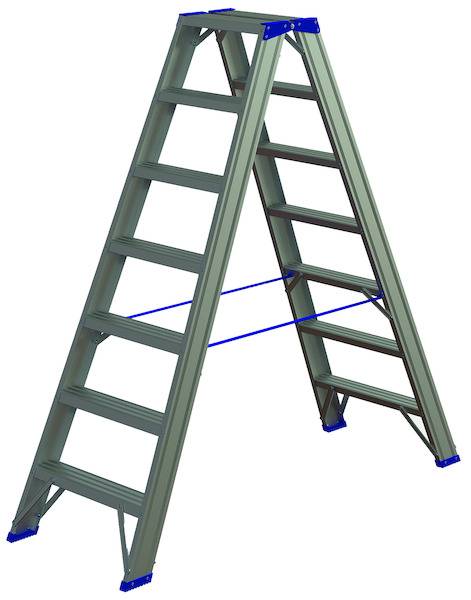 PASSL27 Alu-Stufenstehleiter 2 x 7