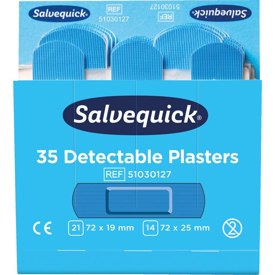 Nachfüll-Pflastersatz für Salvequick® Pflasterspender, detectable, blau, 210/VE