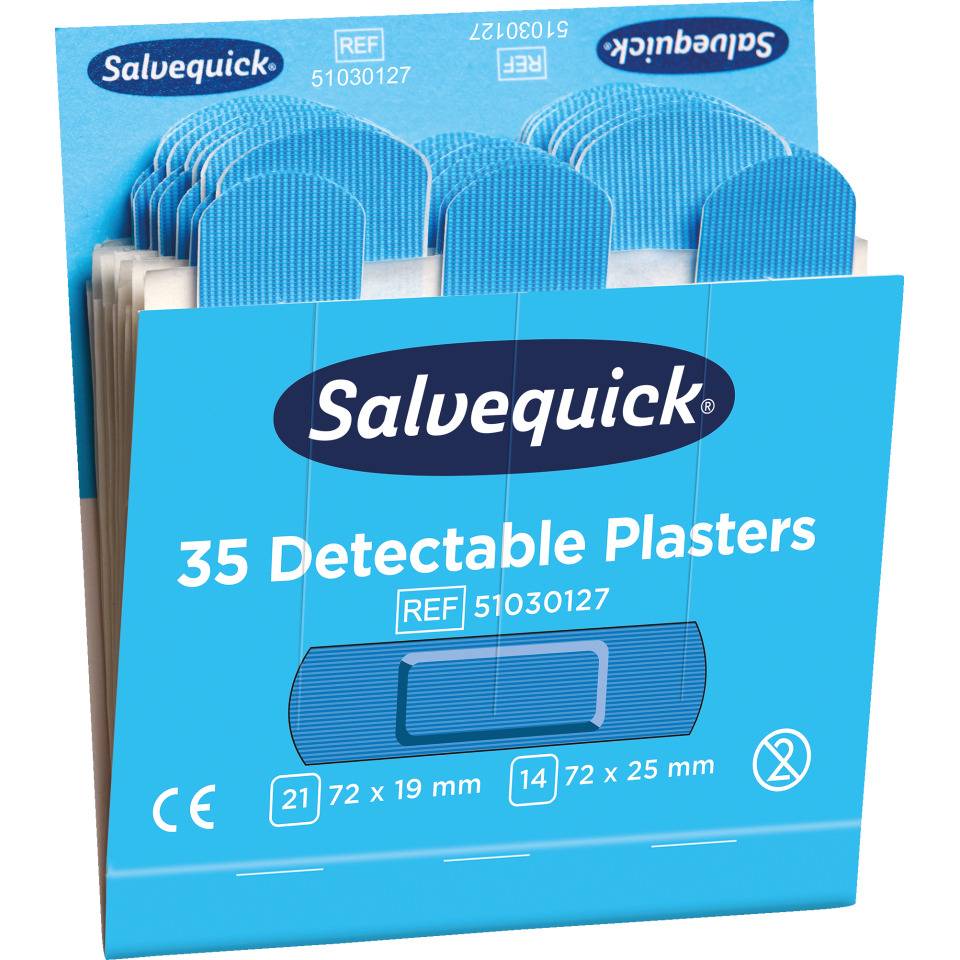 Nachfüll-Pflastersatz für Salvequick® Pflasterspender, detectable, blau, 210/VE
