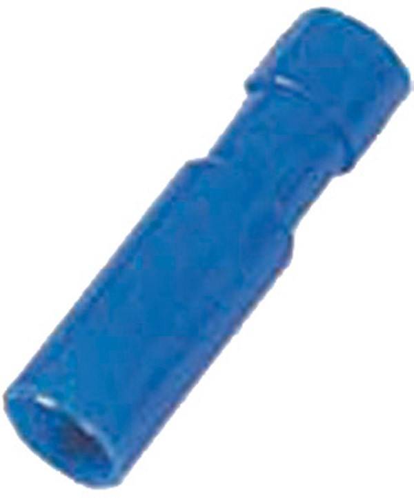 Ein blauer isolierter elektrischer Verbinder, der Drähte sicher verbindet.