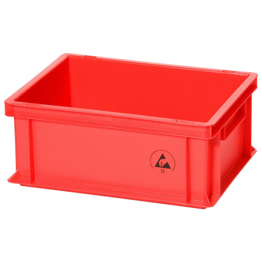 Warmbier Lagerbehälter IDP-STAT, ESD, 300 x 200 x 120 mm, rot