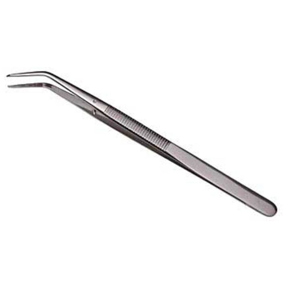Dönges Pinzette mit Führungsstift, gebogen, spitz, 155 mm