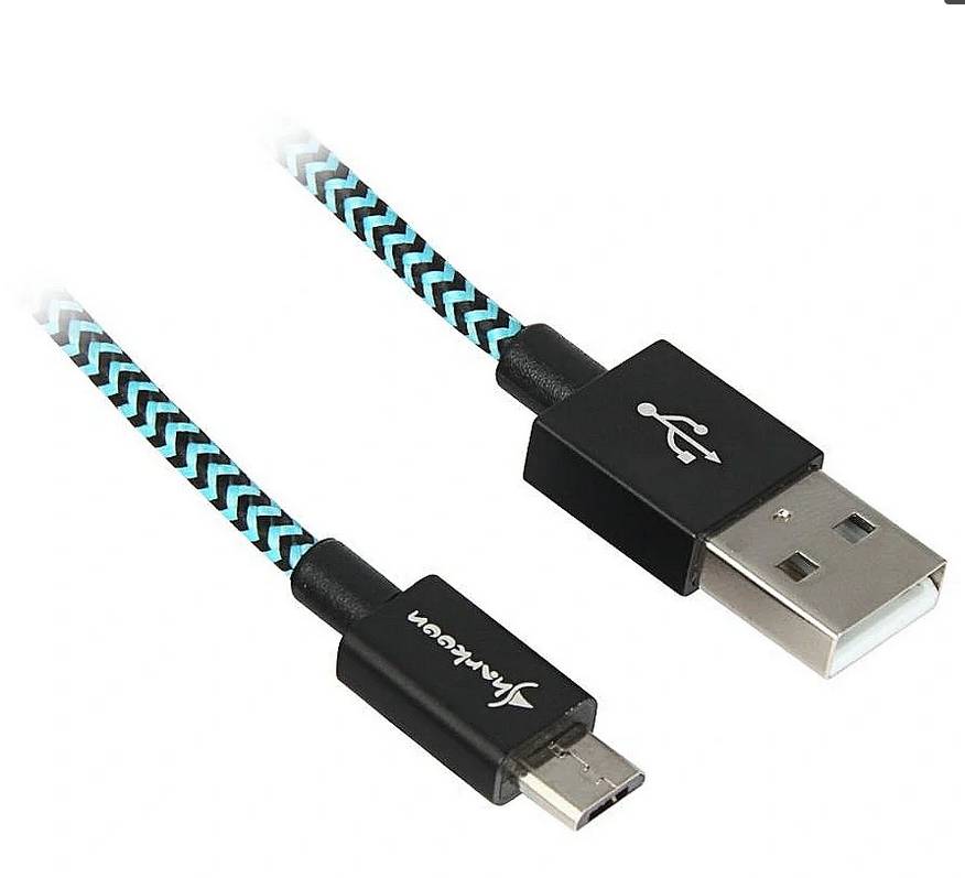 Sharkoon USB 2.0 A-B black blue 1. - Digital/Daten - Strom/Netzteil - Kabel - Di