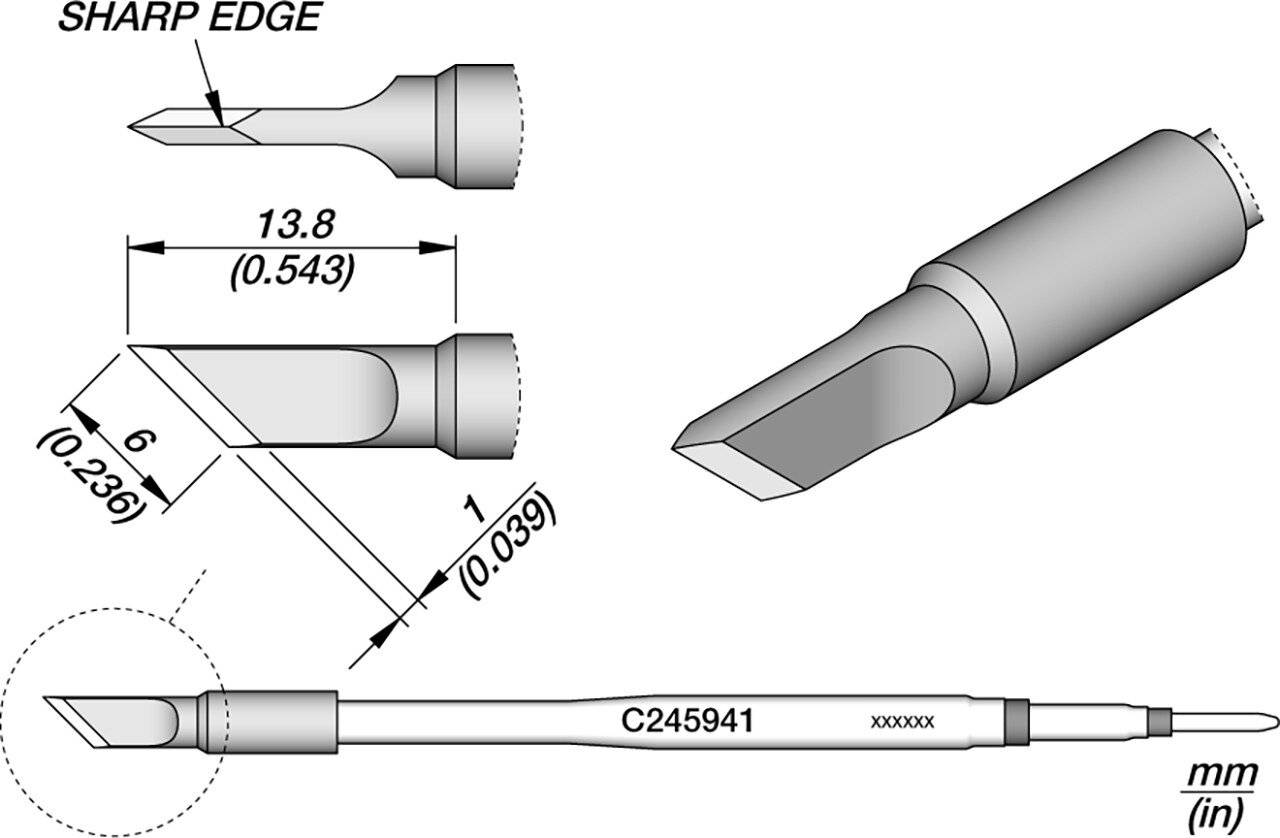Lötspitze messerförmig, 6 x 0,1 mm, C245941