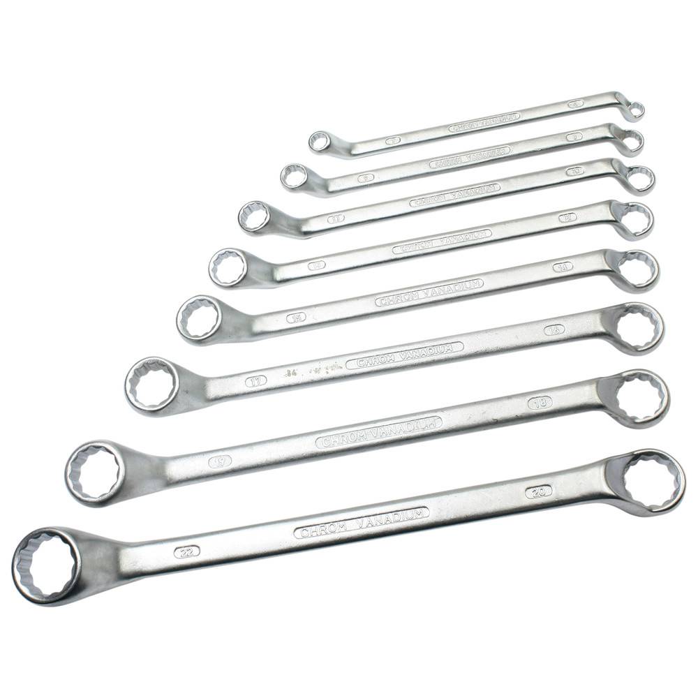 Dönges Doppelringschlüsselsatz DIN 838, Chrom-Vanadium, 12-teilig