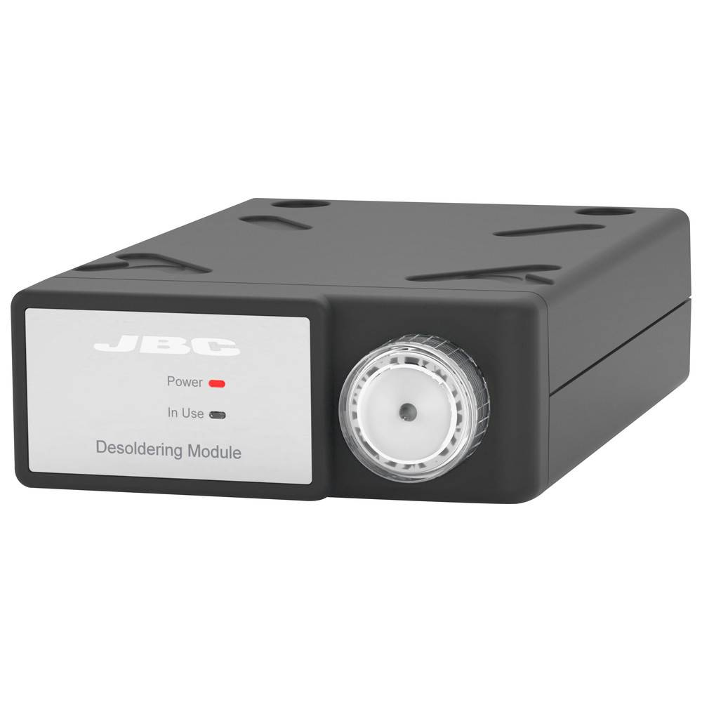 JBC Entlötmodul mit Leistungs- und Betriebsanzeige-Leuchten sowie einem Wahlschalter auf der Frontplatte.