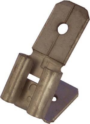 Ein beiger Metallhalter mit zylindrischen Stützen, der eine zentrale Bohrung zur Befestigung aufweist. Wird für strukturelle Unterstützung verwendet.