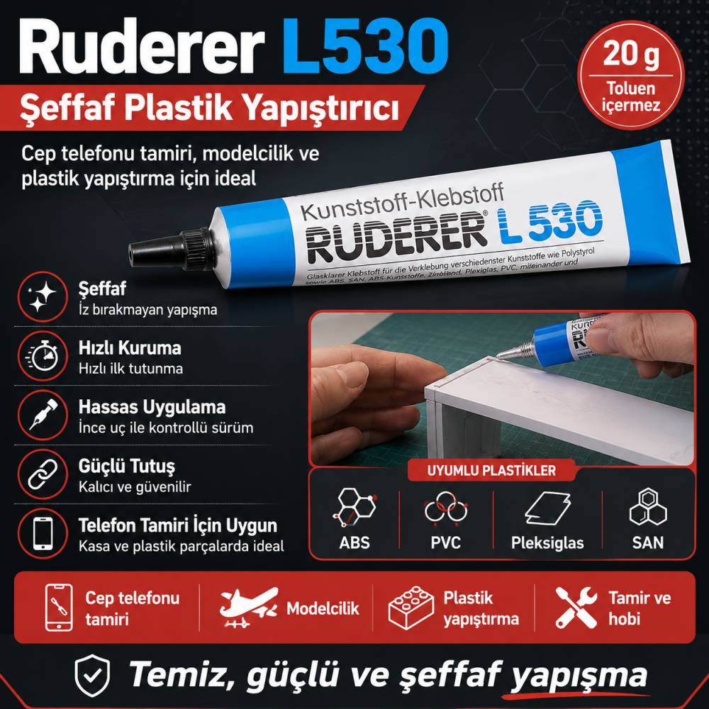 Ruderer L 530 Industrieller Smartphone Reparatur Kunststoffkleber Modellbau L530