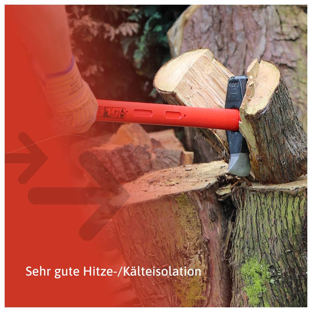 Dönges Spalthammer mit Glasfaserstiel - Spalten von Holzstammstücken, 900 mm