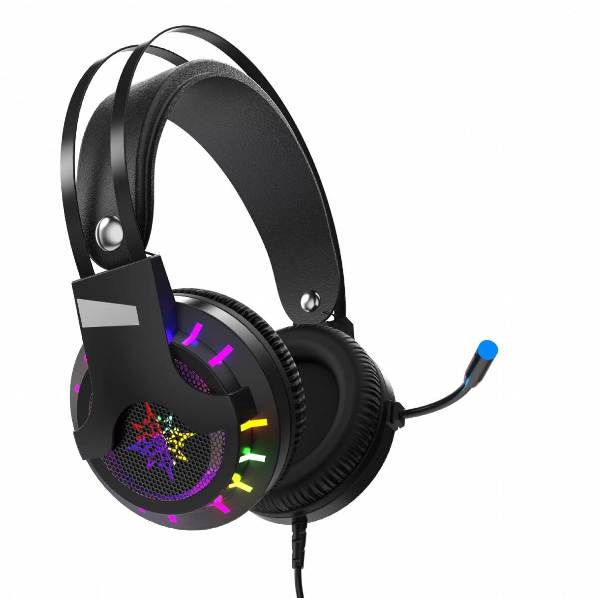 Inca IGK-TX12 Schwarz 7,1 USB Surround RGB Lichteffekt Gaming Headset mit Mikrofon