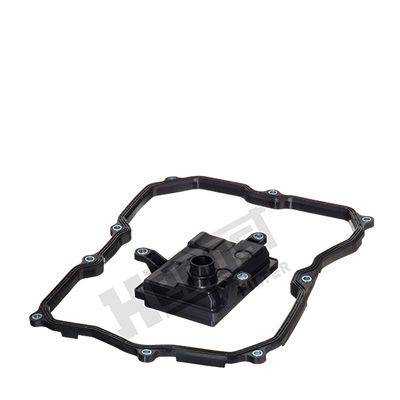 Ventildeckel mit Dichtung, bestehend aus einem schwarzen Kunststoffgehäuse und acht Befestigungslöchern zur Montage, verwendet in Automobilmotoren.