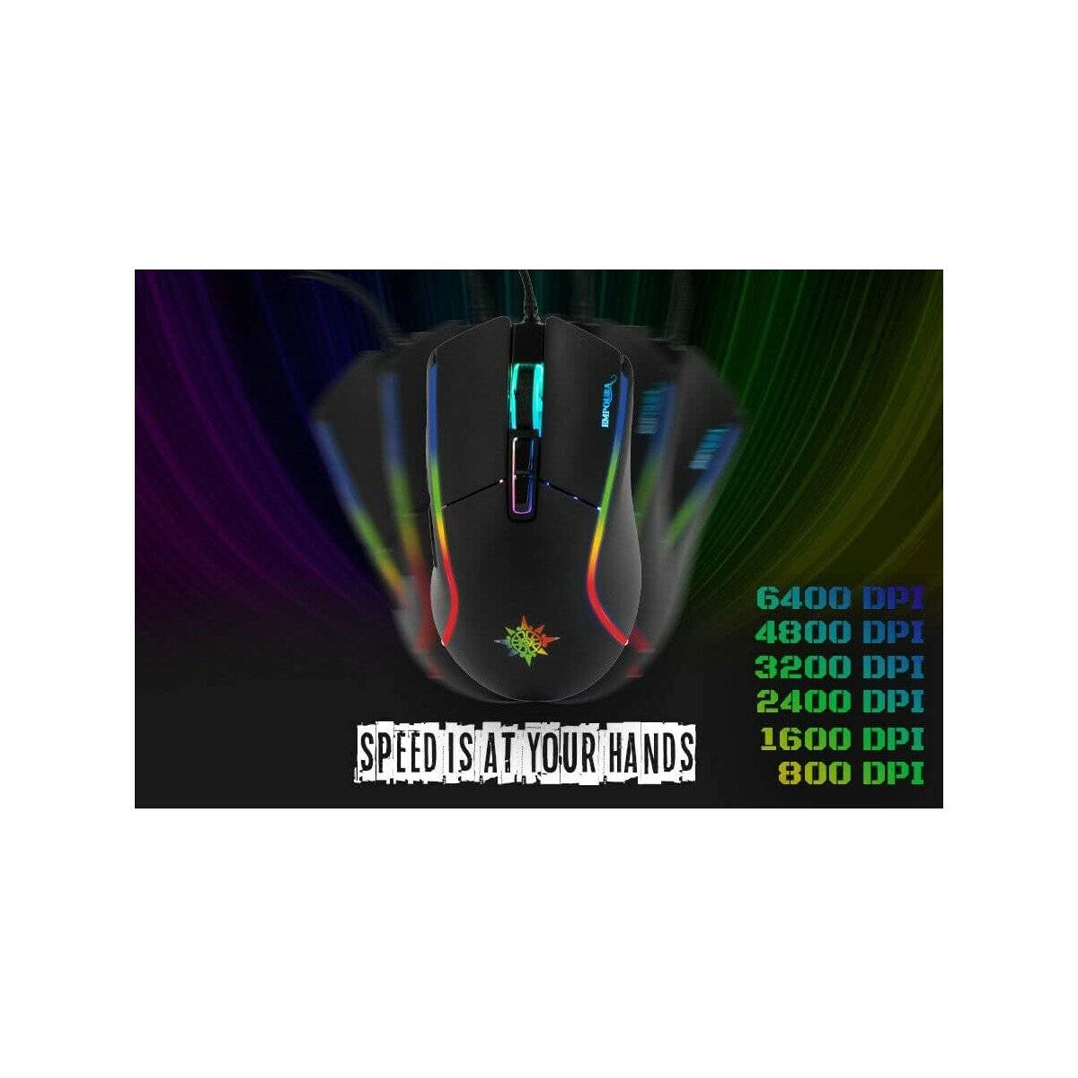 Inca IMG-GT16 PRO Optisch Gaming Maus 6400 DPI RGB-Logo-Effekt