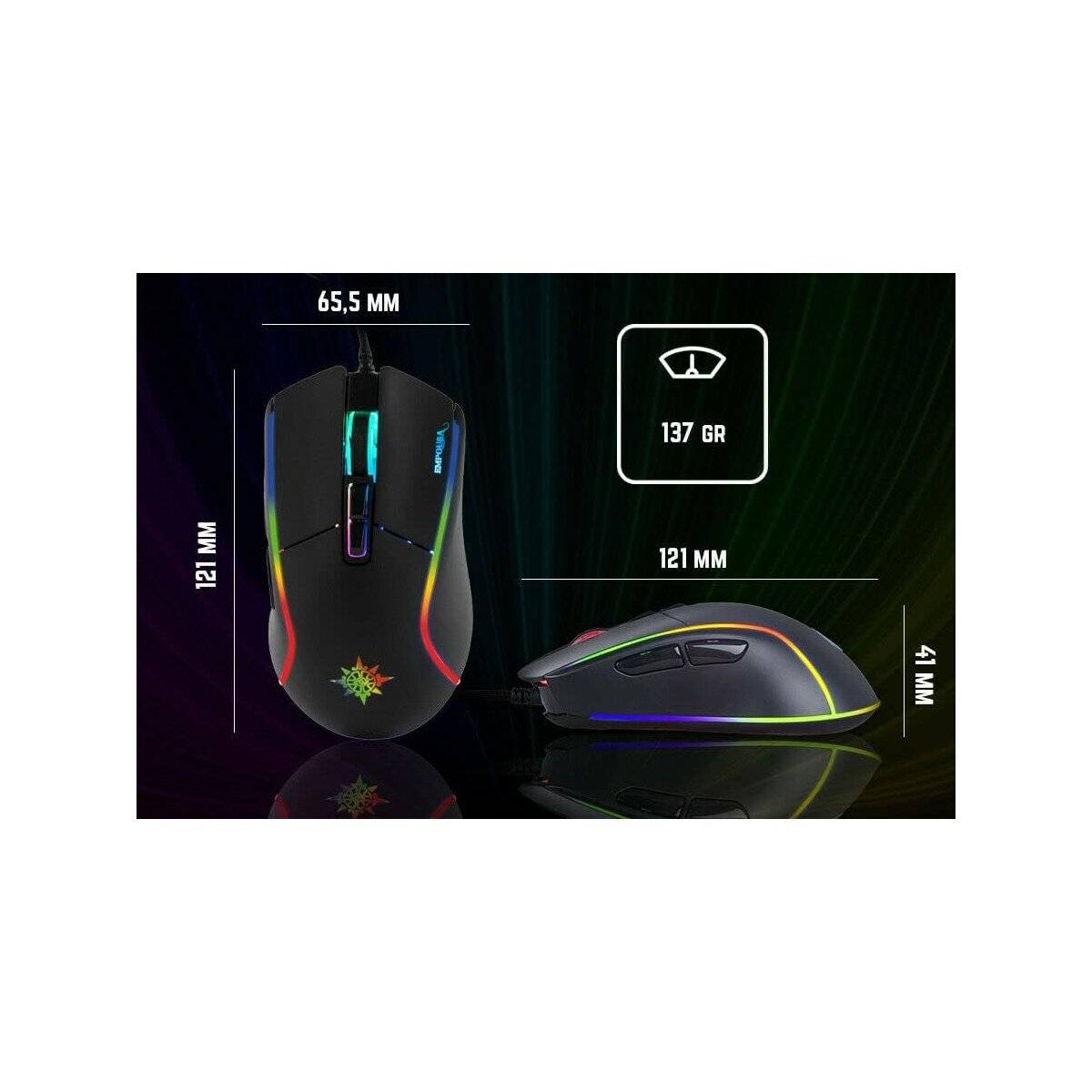 Inca IMG-GT16 PRO Optisch Gaming Maus 6400 DPI RGB-Logo-Effekt