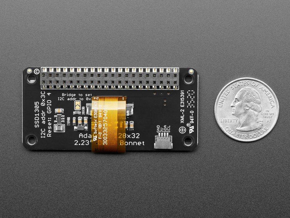 Adafruit 2.23" Monochromes OLED Bonnet für Raspberry Pi