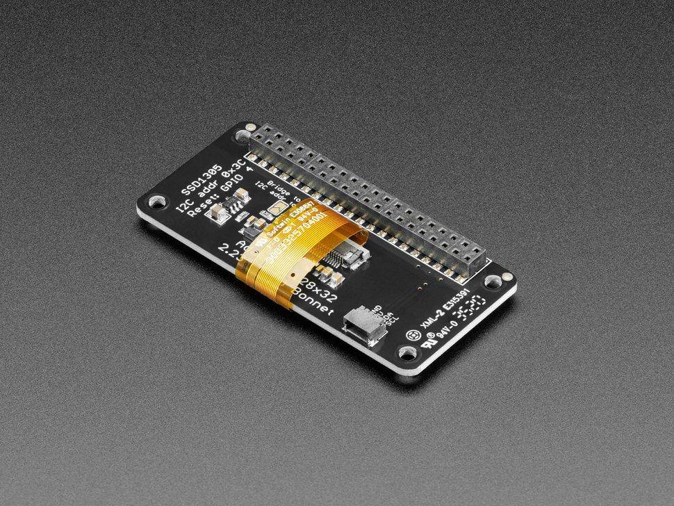 Adafruit 2.23" Monochromes OLED Bonnet für Raspberry Pi