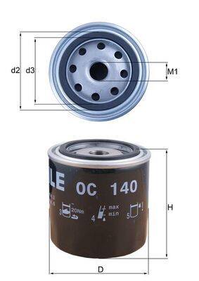 Mahle OC140 Ölfilter