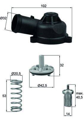 Mahle TI24483D Thermostat, Kühlmittel
