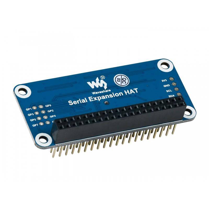 Waveshare Serial Expansion HAT, 2x UART Buchsen, 8 GPIO, I2C, stapelbar, inkl PH2.0 6PIN Kabel, 3,3V