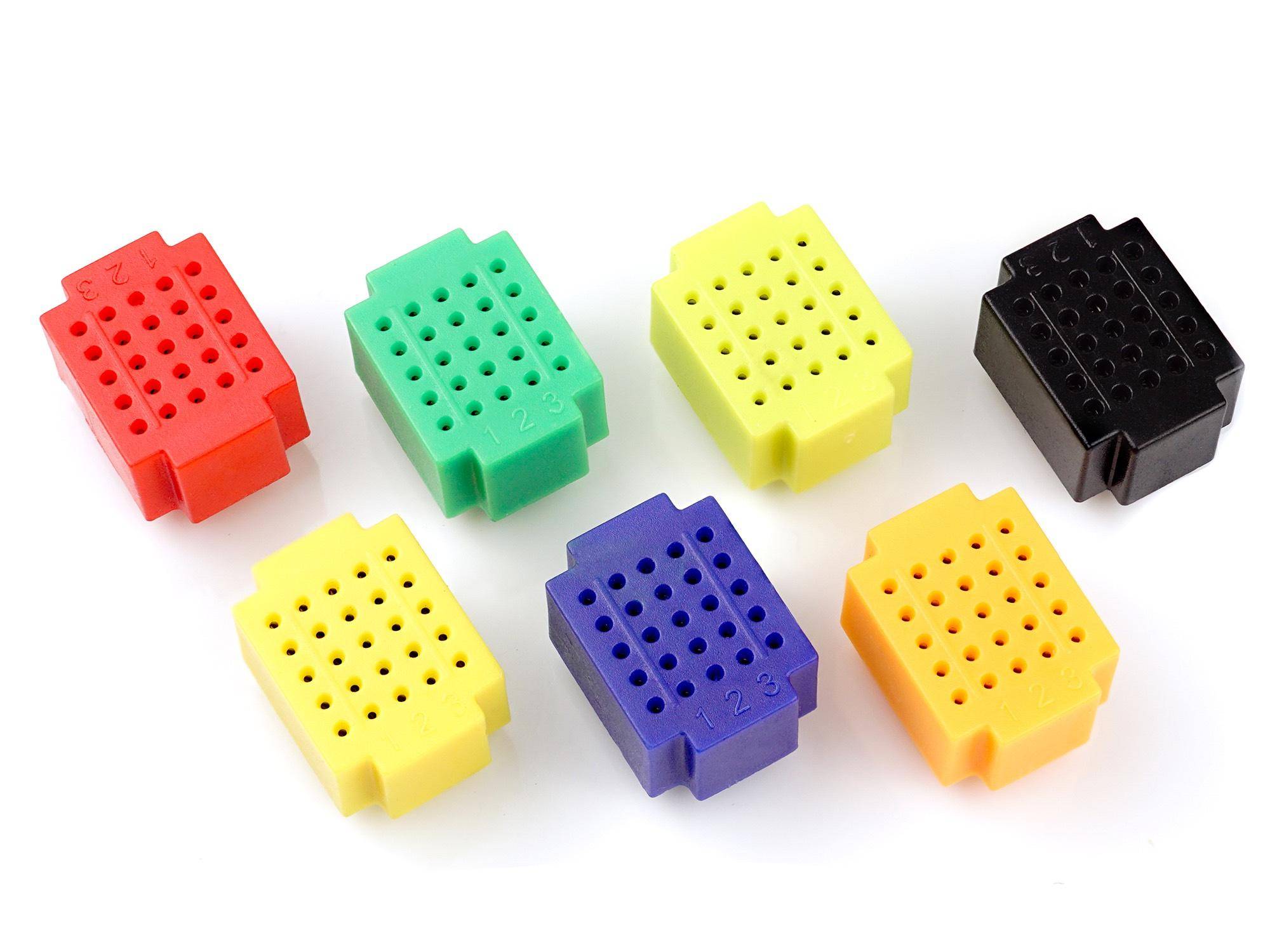 Super Mini Breadboard mit 25 Kontakten - Set mit 7 Stück