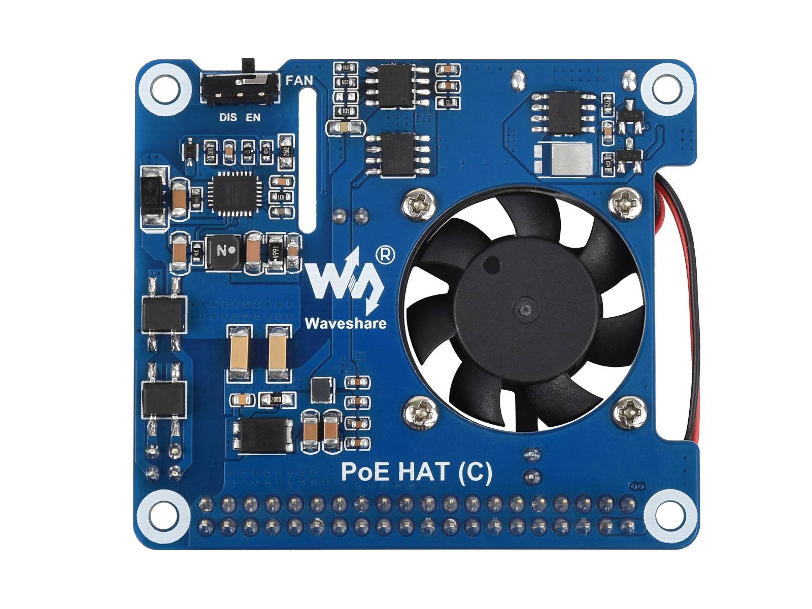 WaveShare PoE HAT (C) for Raspberry Pi 3B+/4B, 802.3af/at-compliant
