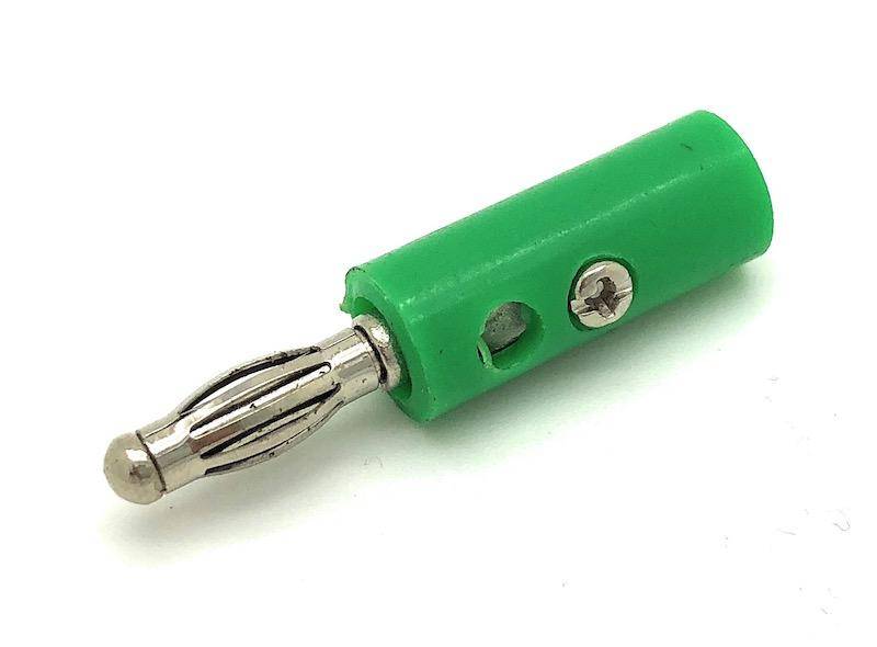 Bananenstecker, 4mm, mit Querloch - Farbe: grün