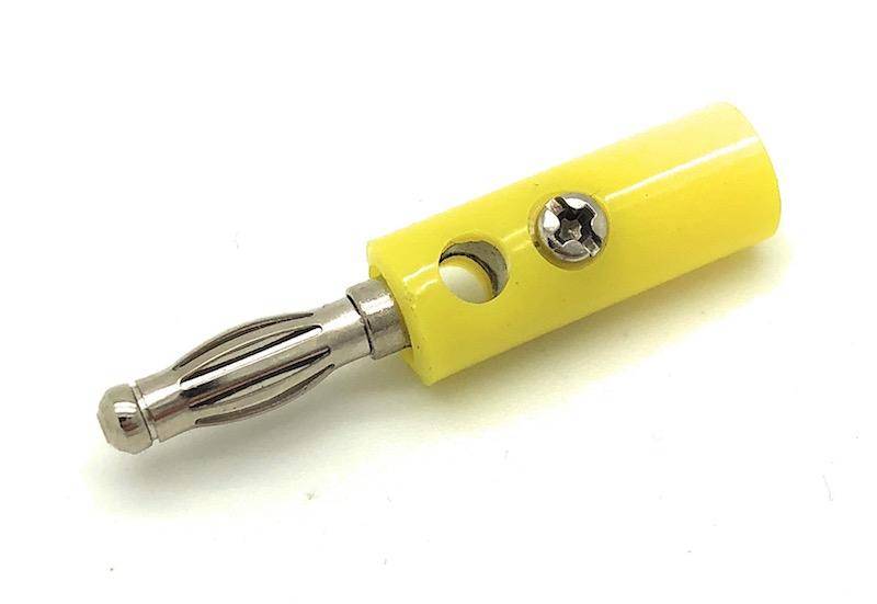 Bananenstecker, 4mm, mit Querloch - Farbe: gelb