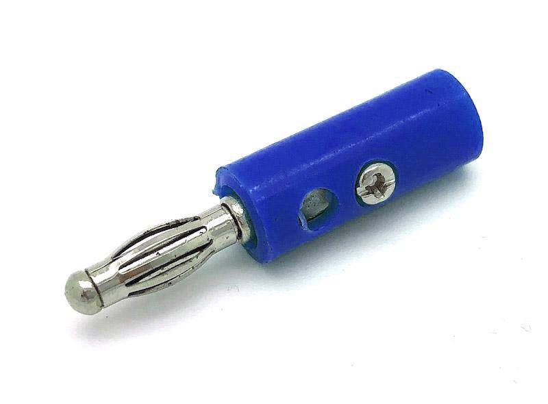Bananenstecker, 4mm, mit Querloch - Farbe: blau