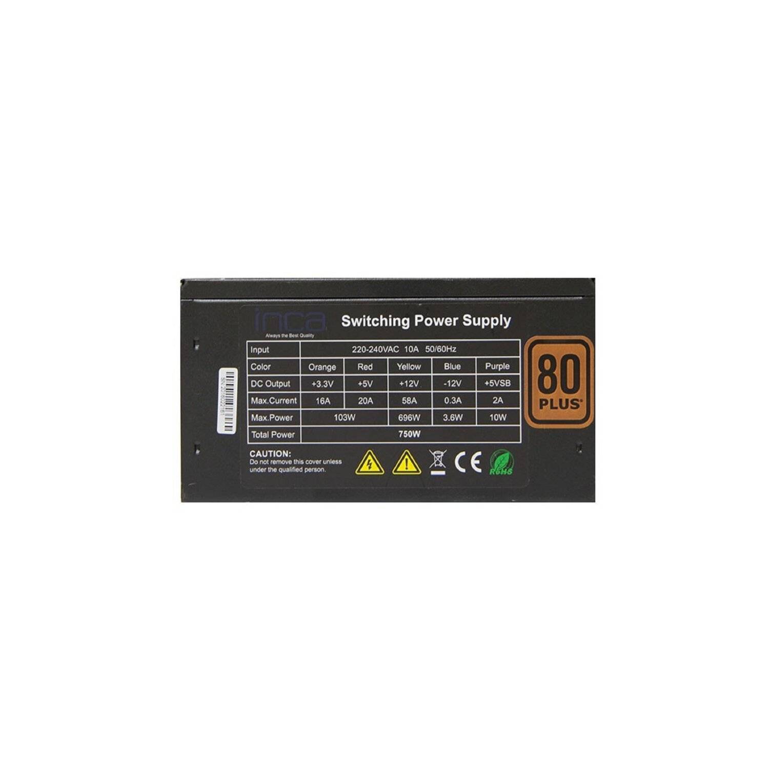 INCA IPS-075PG 80+ GOLD Netzteil für den PC 80 PLUS 750W Leistung