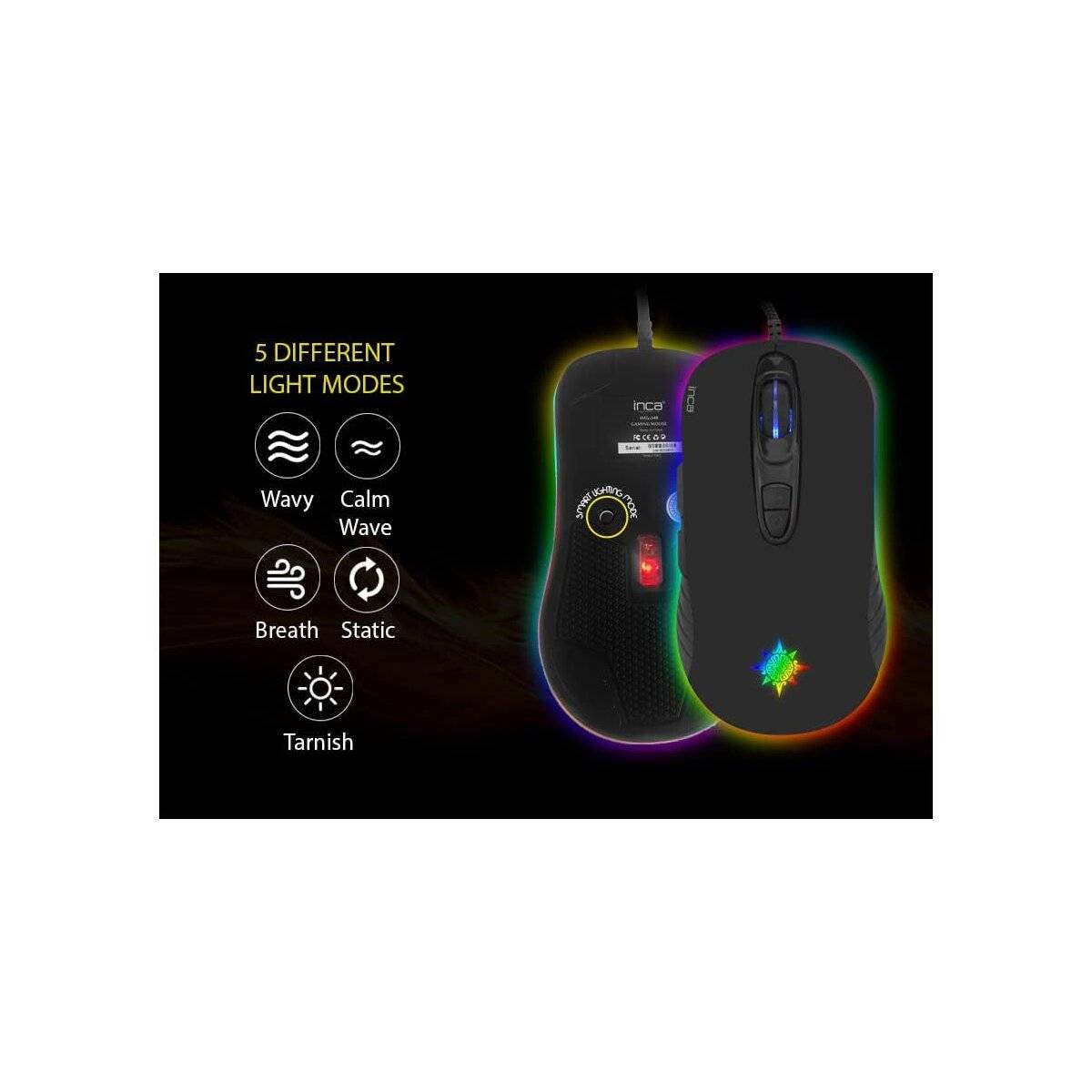Inca PHALDOR RGB Makro Tastem Professional Gaming Maus schwarz