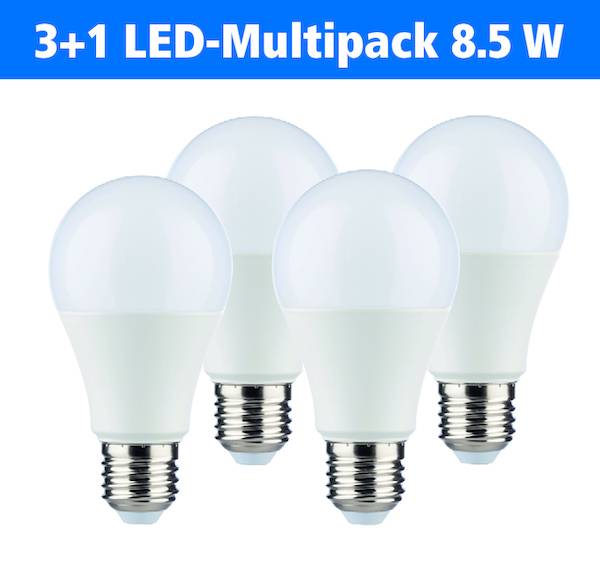 PLED MP3+1 Multipack LED Birne A60 8.5W