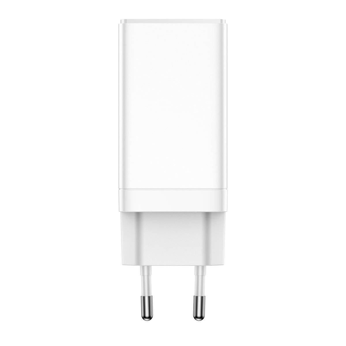 Baseus GaN3 Pro schnelles GaN-Ladegerät 2 x USB Typ C / USB + Kabel USB Typ C - USB Typ C 65W PD3.0, QC4.0+, AFC weiß