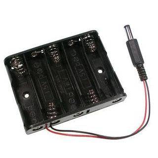 5 x AA Batteriehalter mit 2.1mm Klinkenstecker