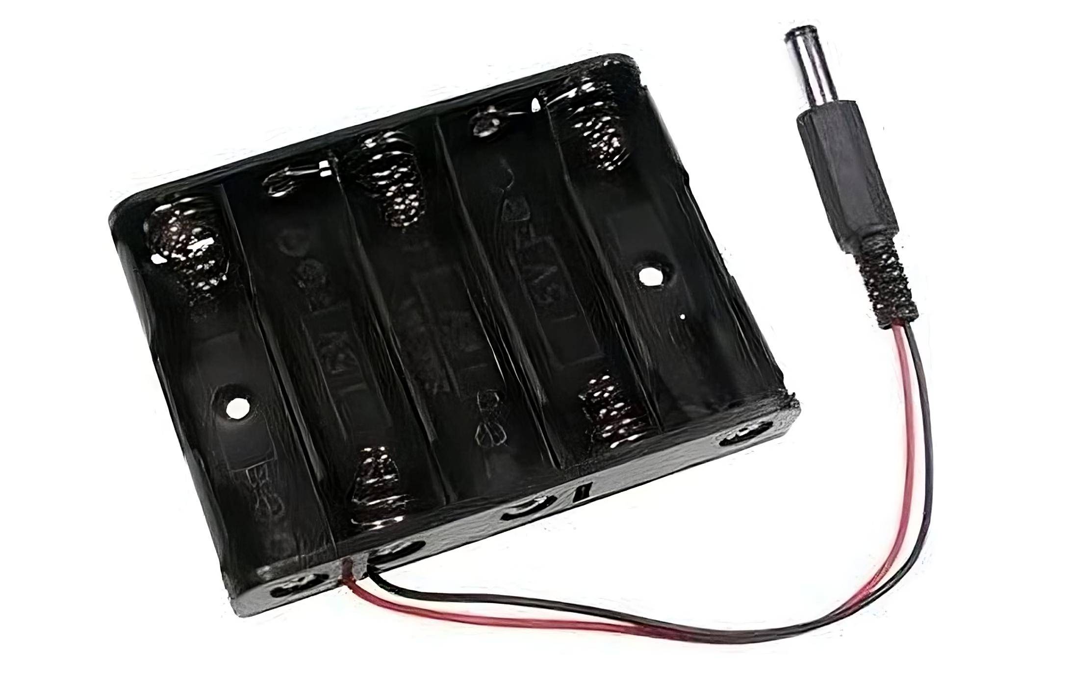 5 x AA Batteriehalter mit 2.1mm Klinkenstecker
