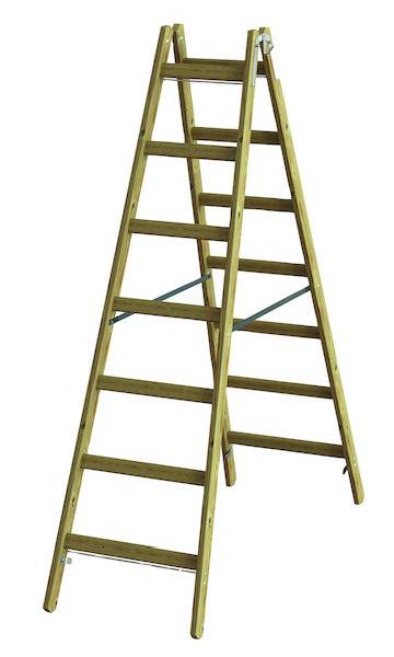 PROTEC.class Holz-Stehleiter PHSPSL27 Sprossen 2x7 L 1.97m