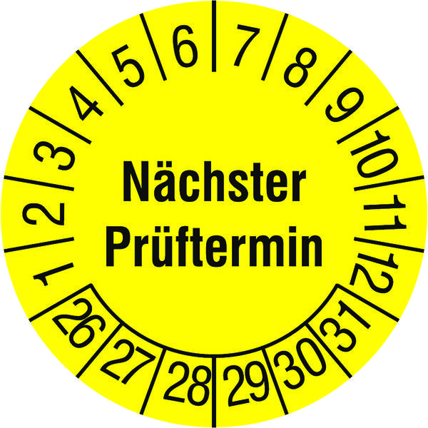 PPPPNPG gelb Nächster Prüftermin VE108