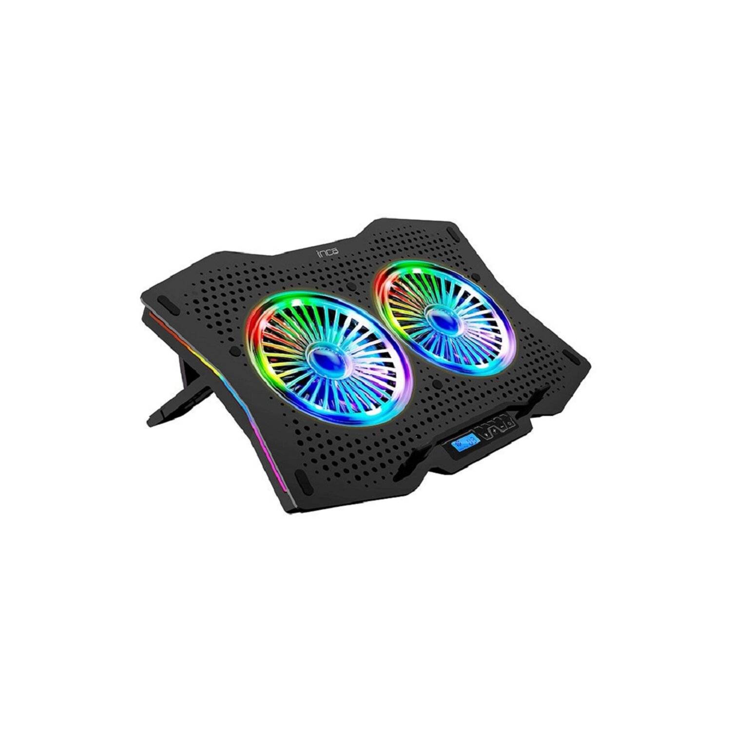 INCA INC-606TGS Laptopkühler Notebookkühler geeignet für 10-18-Zoll-Laptops 2x115mm Lüfter