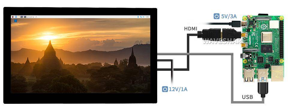 13,3" Display zum Einbau mit HDMI Eingang und kapazitivem Touchscreen