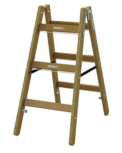 PHSPSL23 Holz-Sprossen-Stehleiter 2x3