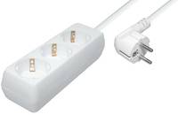 Hapena 40011, 1,4 m, 3 AC-Ausgänge, Indoor, Abgewinkelt, 1,5 mm², Weiß
