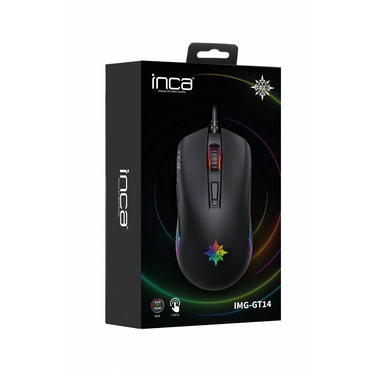 Inca IMG-GT14 PRO Optisch Gaming Maus Mouse 3600 DPI RGB-Logo