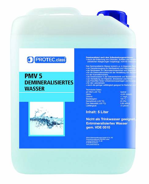 PROTEC.class PDW5 Demineralisiertes Wasser 5 L