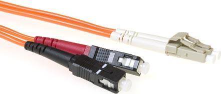 ACT 0.5 meter LSZH Multimode 62.5/125 OM1 fiber patch cable duplex with LC and SC connectors