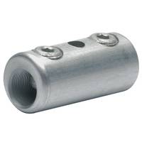 Metallischer zylindrischer Kabelstecker mit Gewindebohrung und zwei Stellschrauben auf der Oberseite.