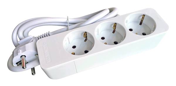 PTSD3w Tischsteckdose 3f o. Schalter ws