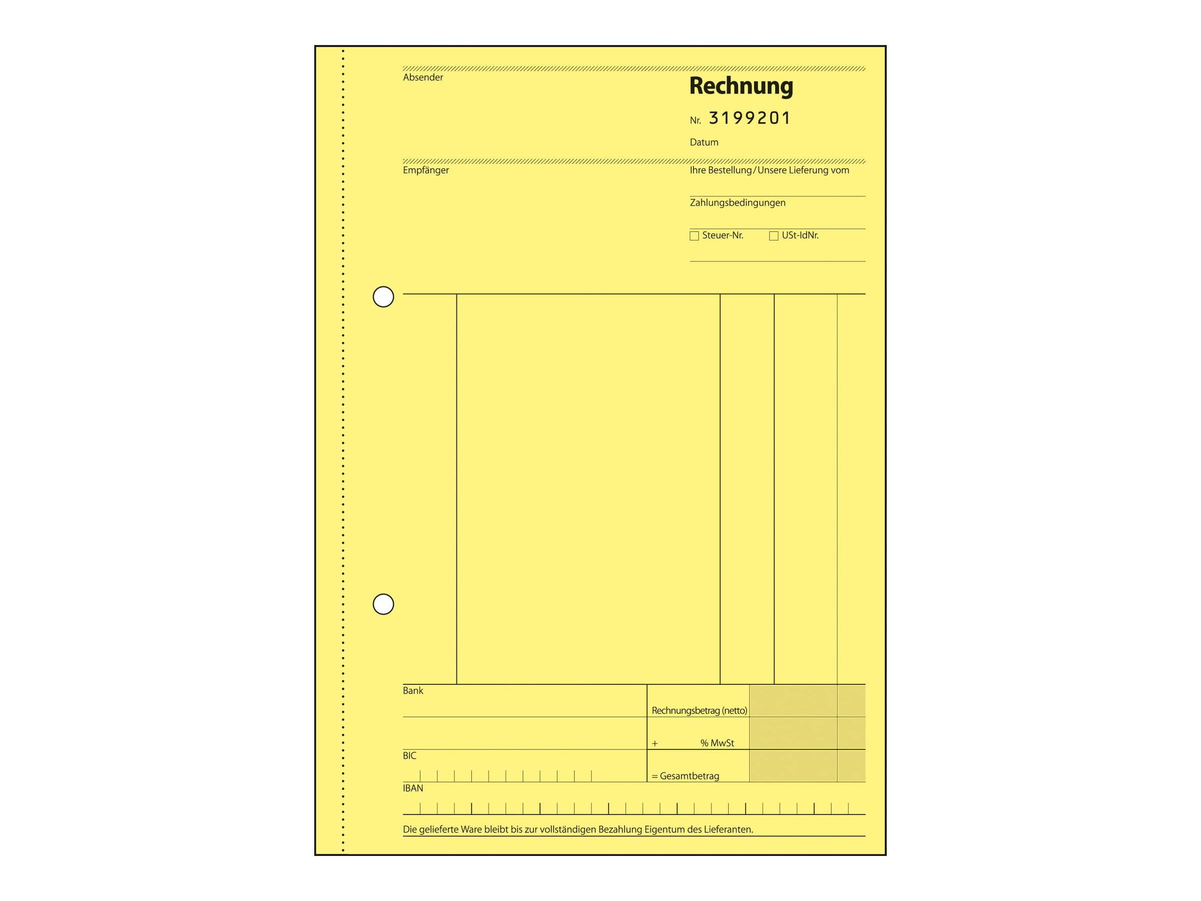 Sigel - Rechnungsformular - 50 Blatt - A5 - Kopie