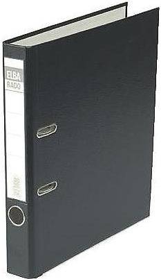 ELBA Ordner rado brillant, Rückenbreite: 50 mm, schwarz schwarz, DIN A4, Einband außen / innen aus Acrylaten (10414 SW)