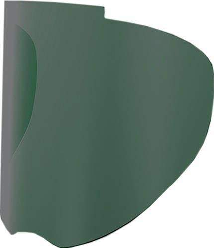 Eine grüne, abstrakte, geschwungene Form, die einer minimalistischen modernen Kunstskulptur mit glatten Oberflächen und sanften Kurven ähnelt.