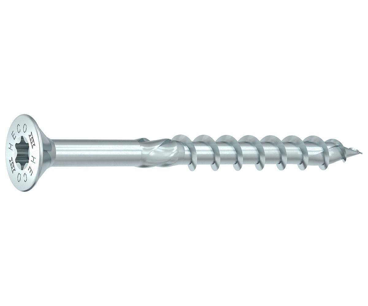 HECO TOPIX-plus - Stahl weiß verzinkt - 5x100 mm - Senkkopf HD-20 - Teilgewinde